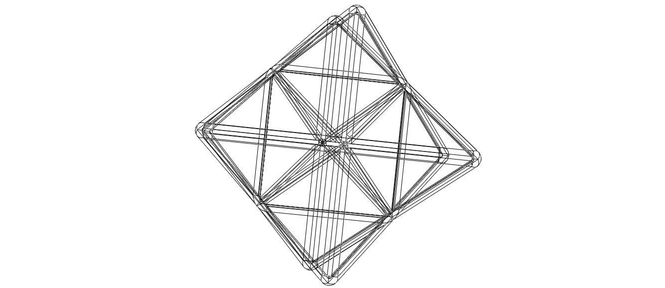 Wireframe Shape Stellated Octahedron 3D print model_12