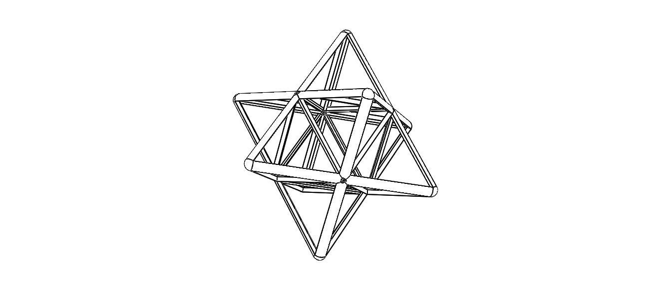 Wireframe Shape Stellated Octahedron 3D print model_34