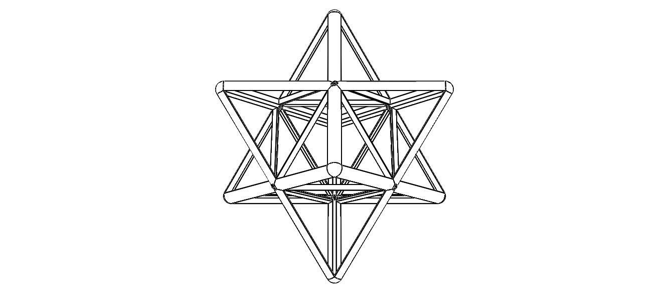 Wireframe Shape Stellated Octahedron 3D print model_38