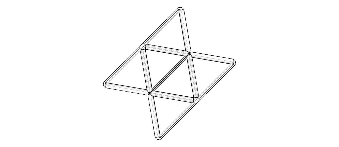 Wireframe Shape Stellated Octahedron 3D print model_23