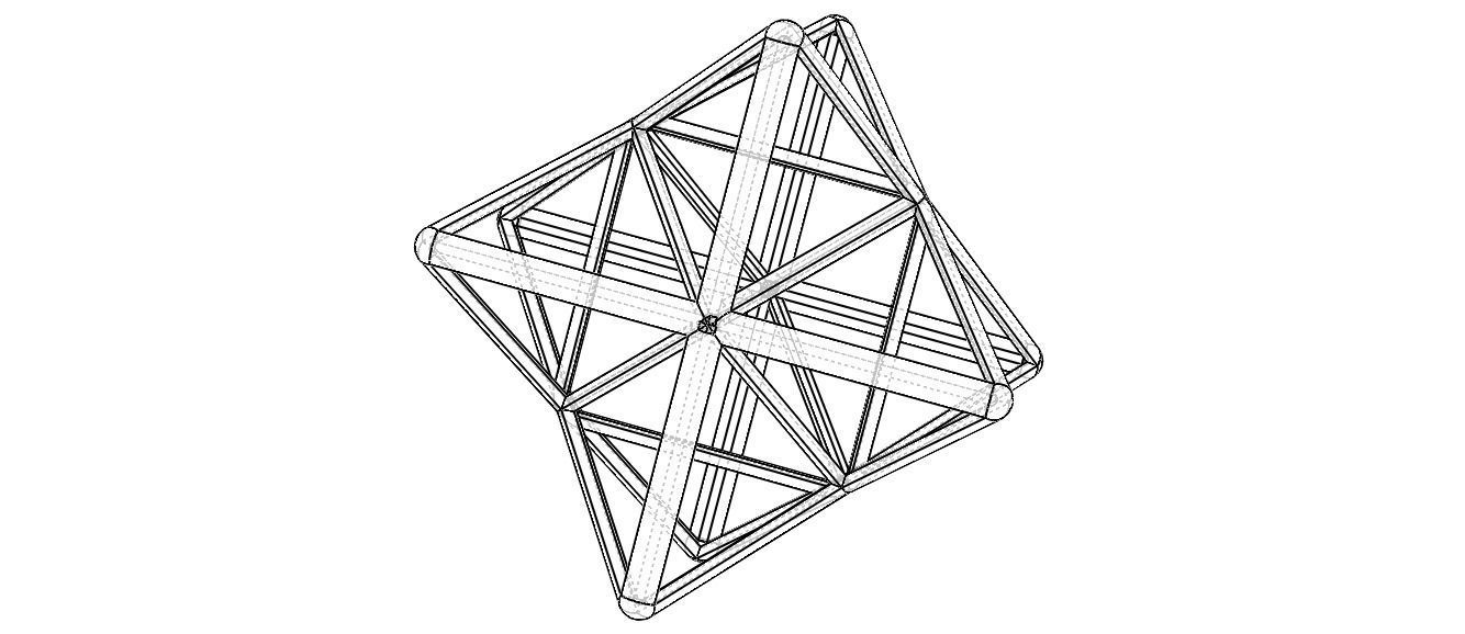 Wireframe Shape Stellated Octahedron 3D print model_7