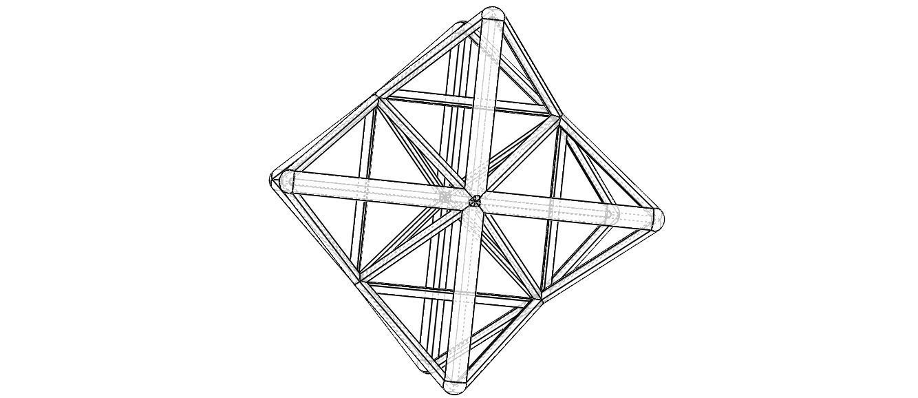 Wireframe Shape Stellated Octahedron 3D print model_11
