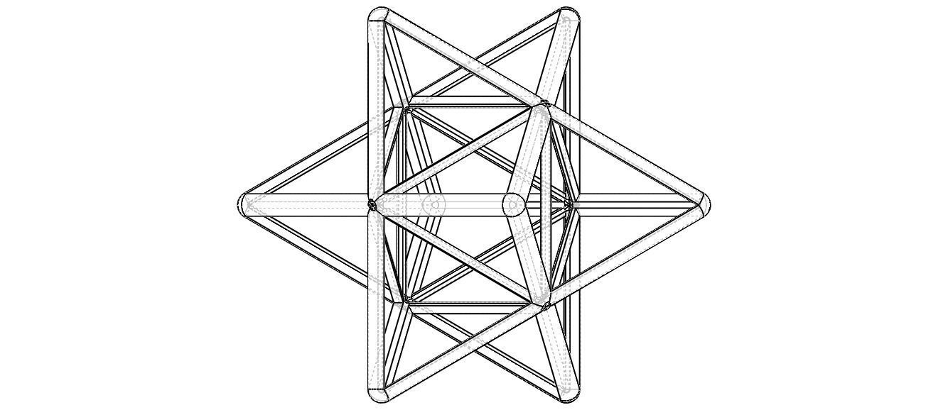 Wireframe Shape Stellated Octahedron 3D print model_15