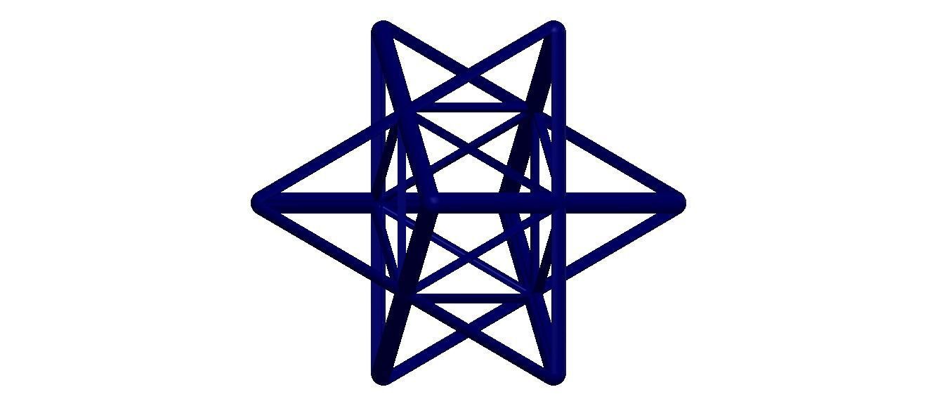 Wireframe Shape Stellated Octahedron 3D print model_33