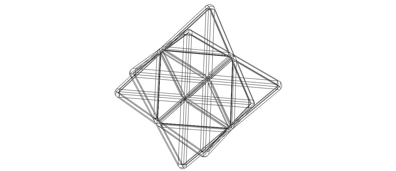 Wireframe Shape Stellated Octahedron 3D print model_4