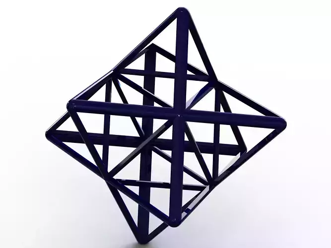 Wireframe Shape Stellated Octahedron