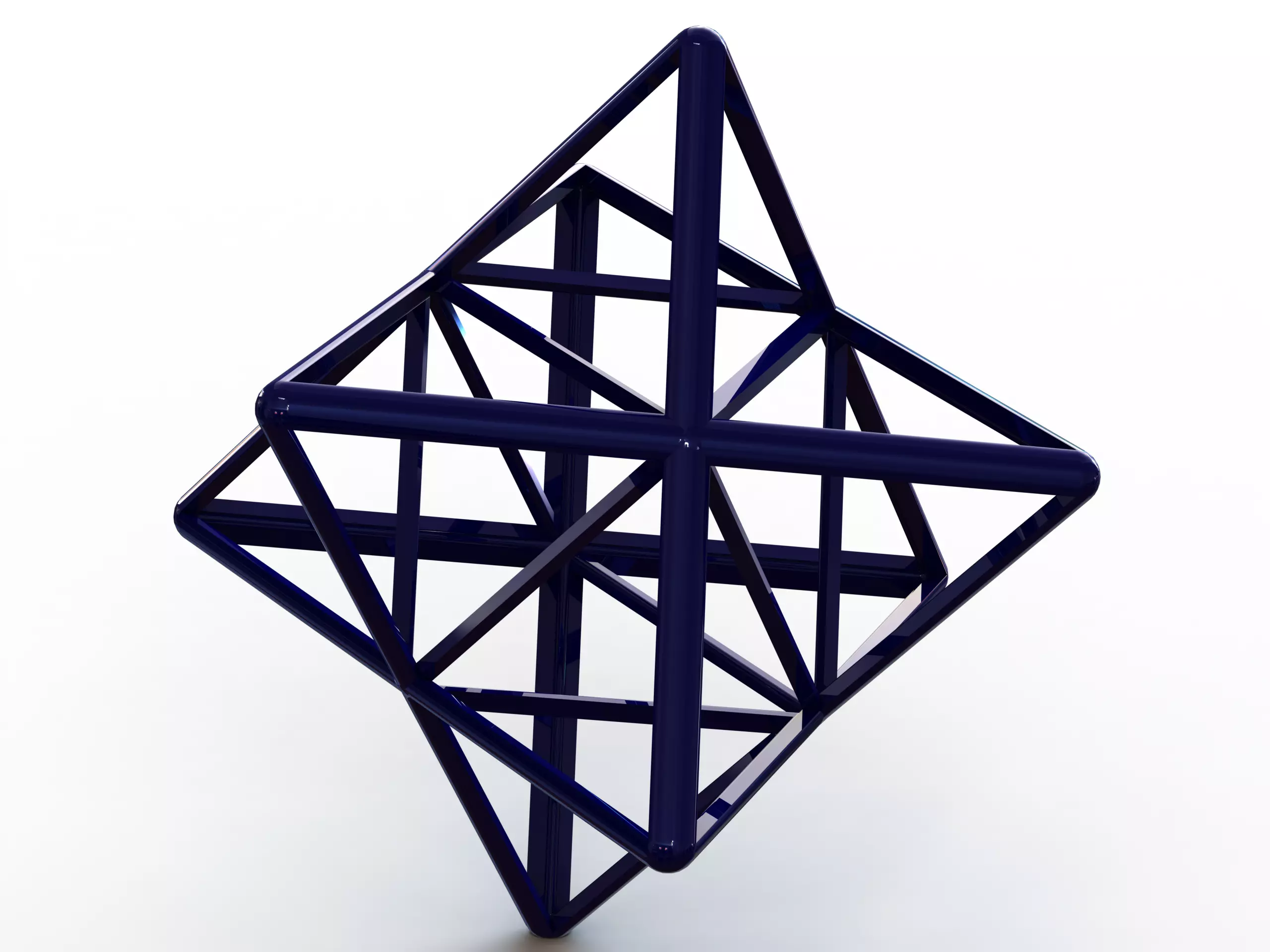 Wireframe Shape Stellated Octahedron 3D print model_0