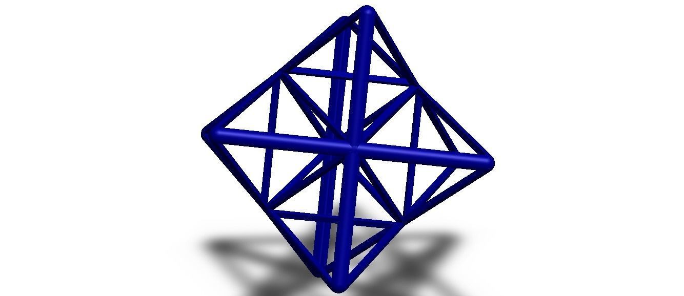 Wireframe Shape Stellated Octahedron 3D print model_13