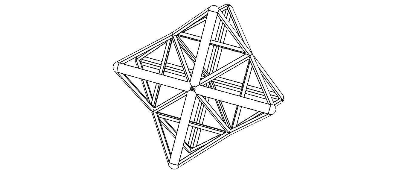 Wireframe Shape Stellated Octahedron 3D print model_6