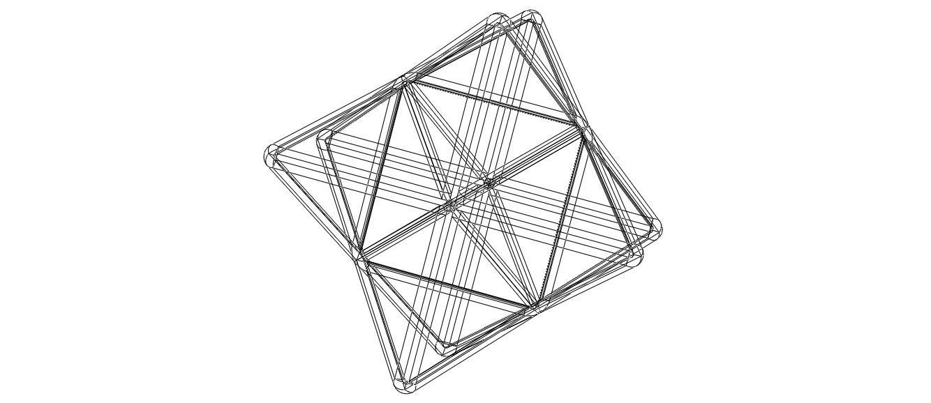Wireframe Shape Stellated Octahedron 3D print model_8