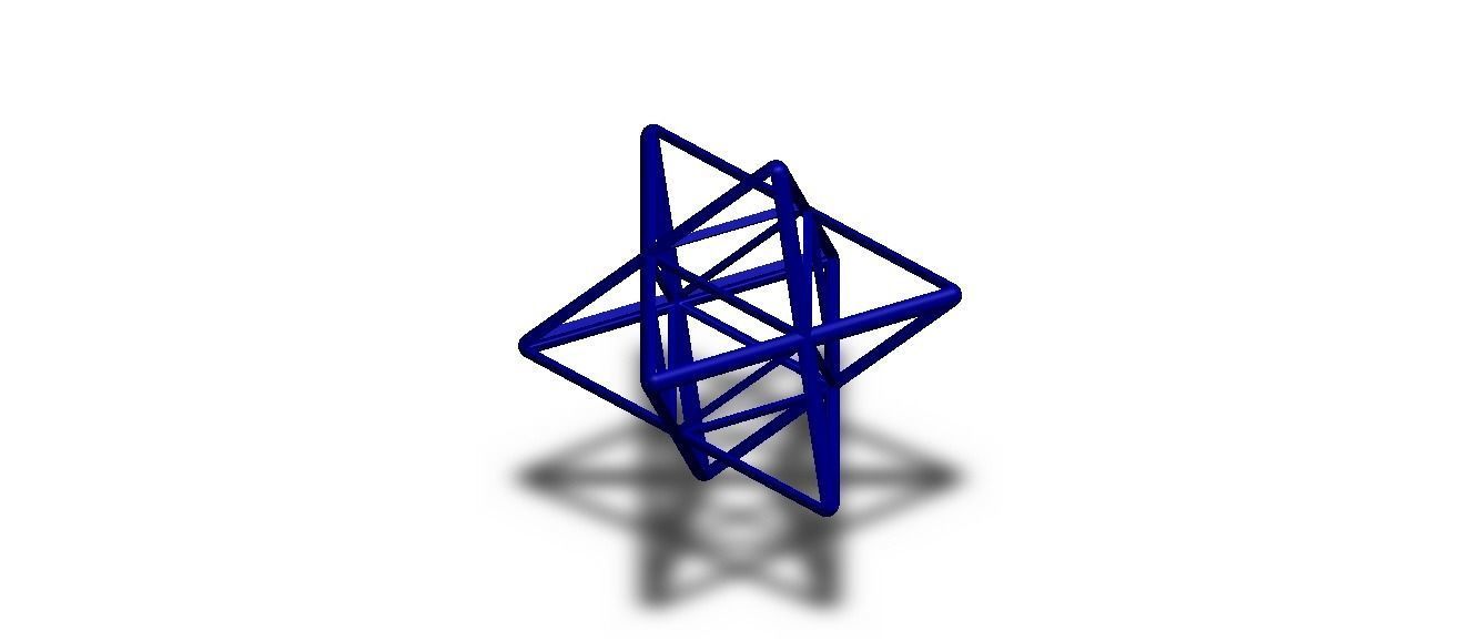 Wireframe Shape Stellated Octahedron 3D print model_21
