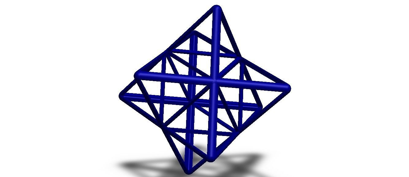 Wireframe Shape Stellated Octahedron 3D print model_5