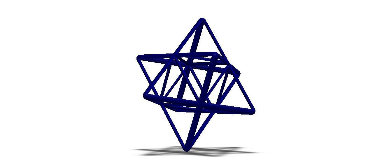 Wireframe Shape Stellated Octahedron 3D print model_37