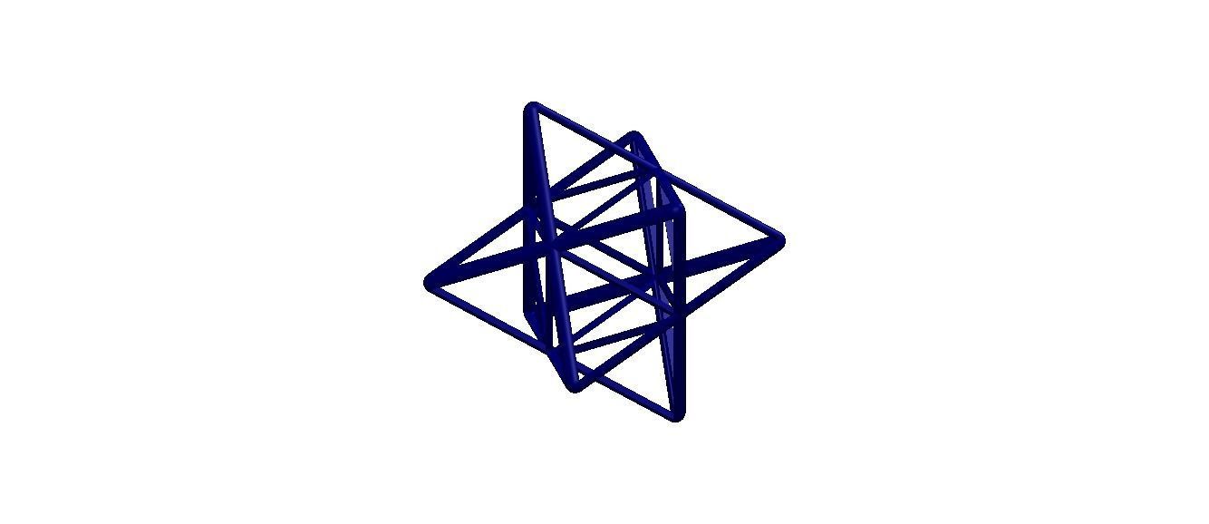 Wireframe Shape Stellated Octahedron 3D print model_29