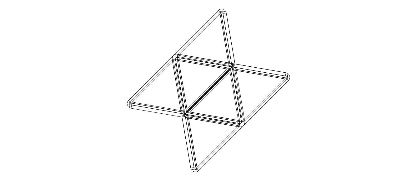 Wireframe Shape Stellated Octahedron 3D print model_24