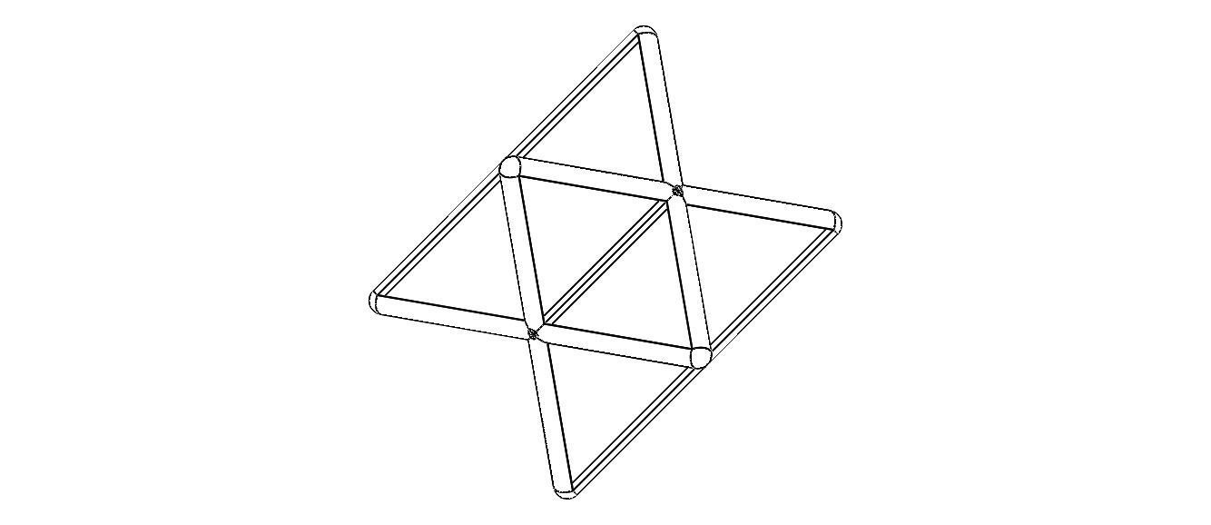 Wireframe Shape Stellated Octahedron 3D print model_22