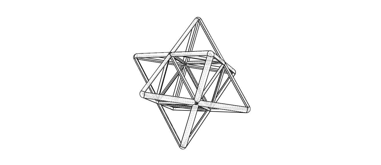 Wireframe Shape Stellated Octahedron 3D print model_35