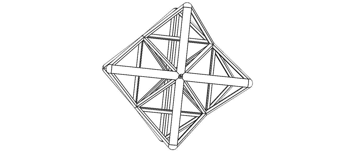 Wireframe Shape Stellated Octahedron 3D print model_10