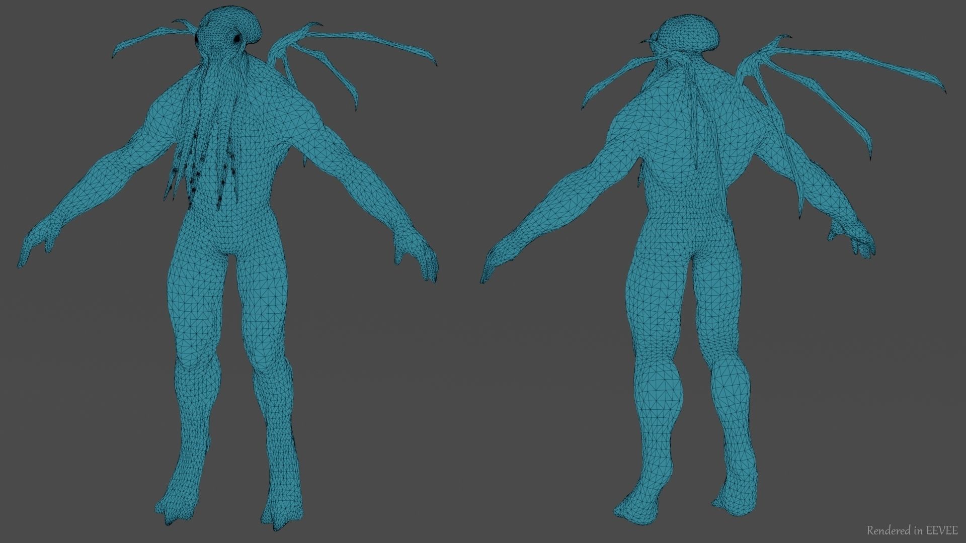 Cthulhu Low-poly 3D model_15