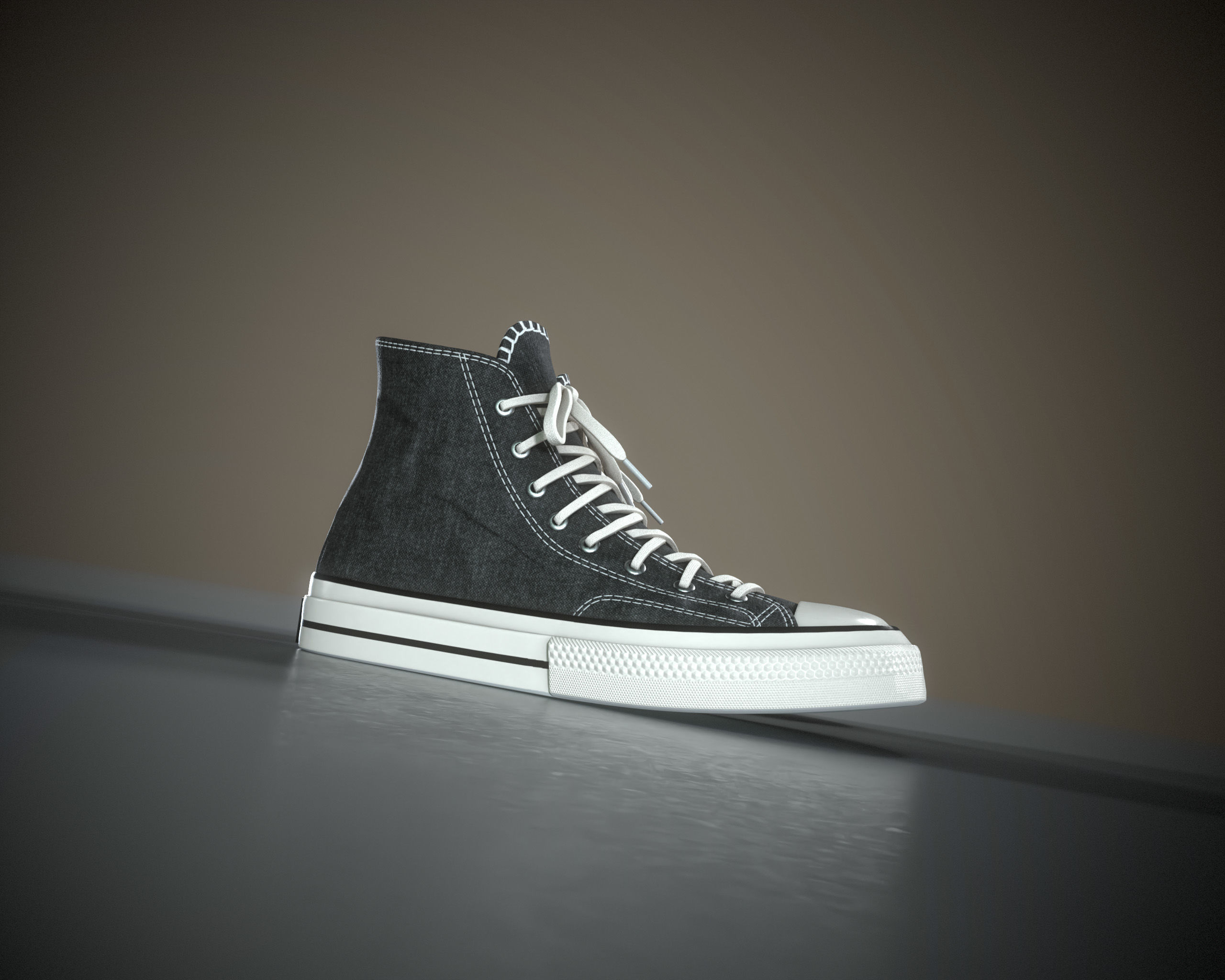 Converse Chuck Taylor All Star Low-poly 3D model_3