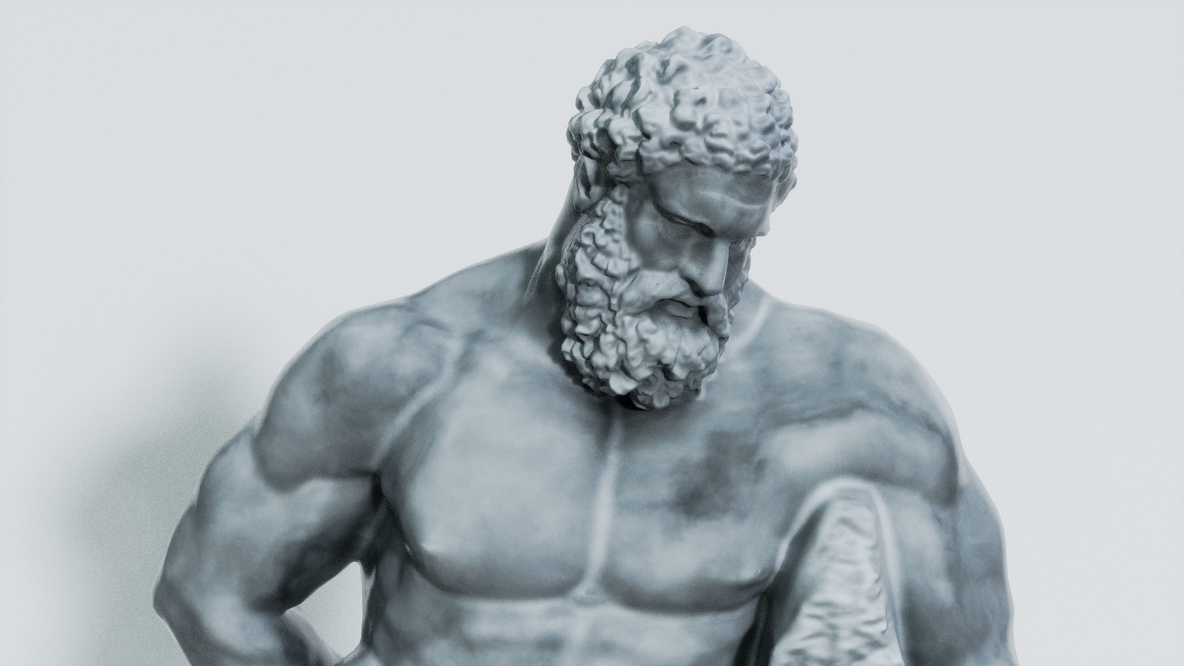 Marble Sculpture - Farnese Hercules Low-poly 3D model_3