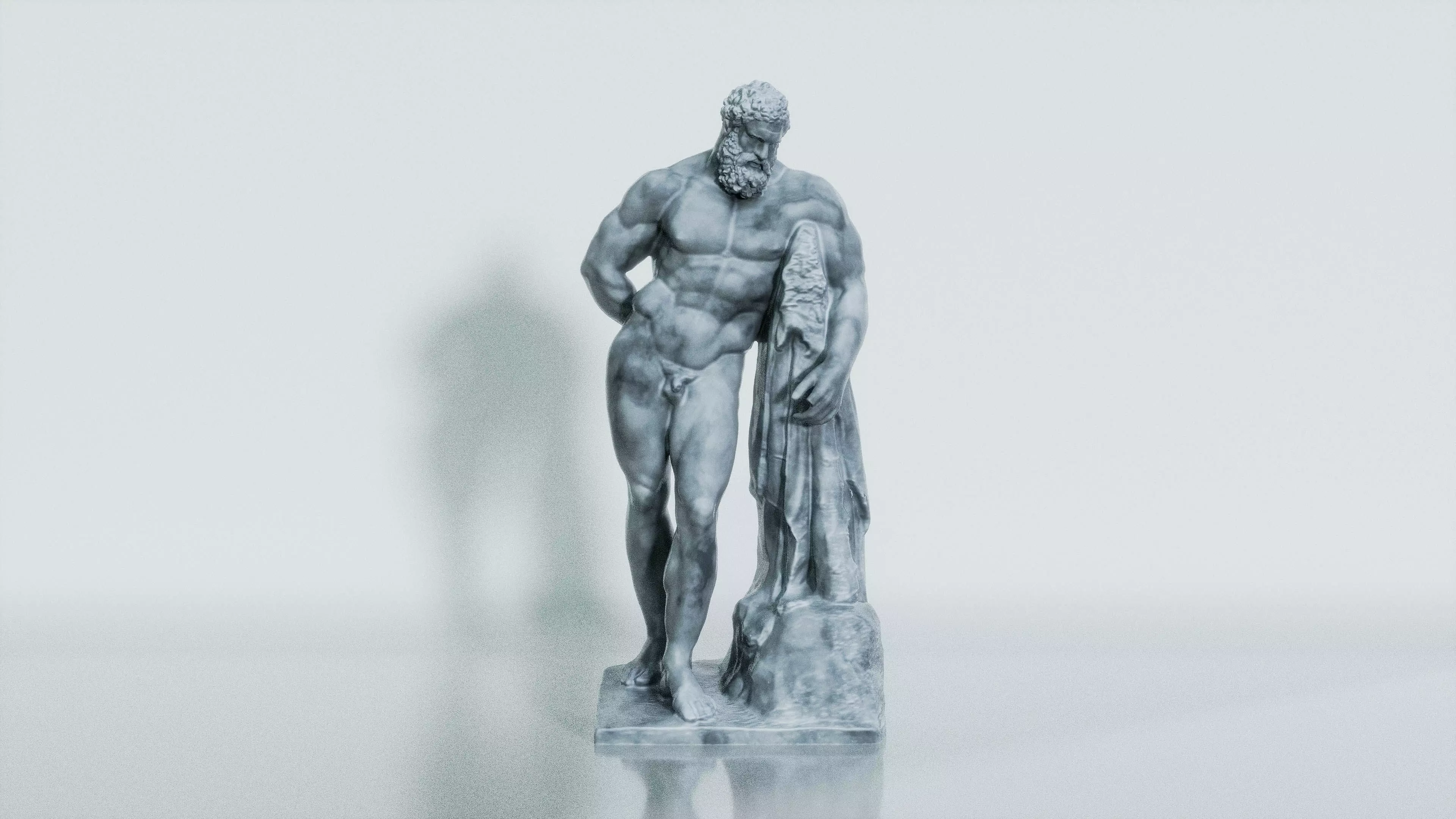 Marble Sculpture - Farnese Hercules Low-poly 3D model_0