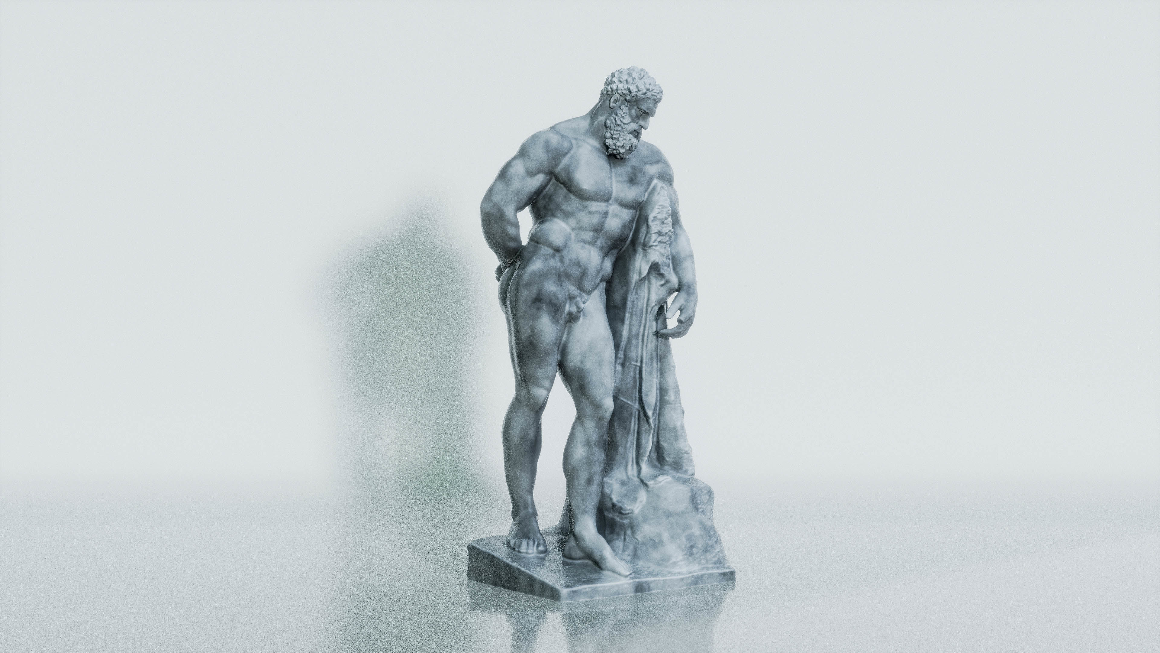 Marble Sculpture - Farnese Hercules Low-poly 3D model_1