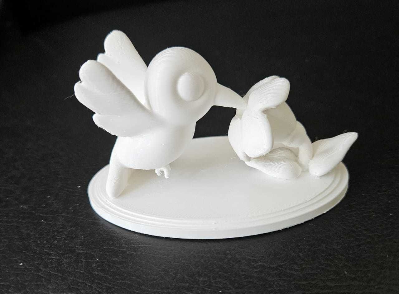 Hummingbird and Flower 3D print model_8