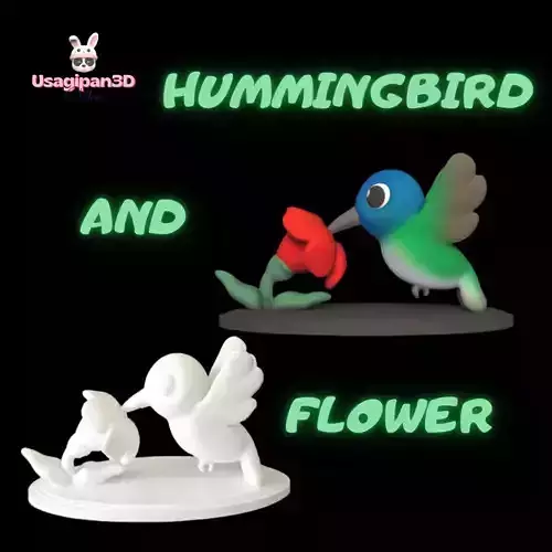 Hummingbird and Flower
