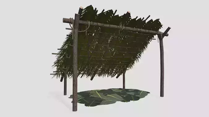 Lowpoly Castaway Shelter 