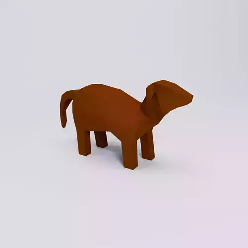 Cute Little Doggo in low poly Low-poly 3D model