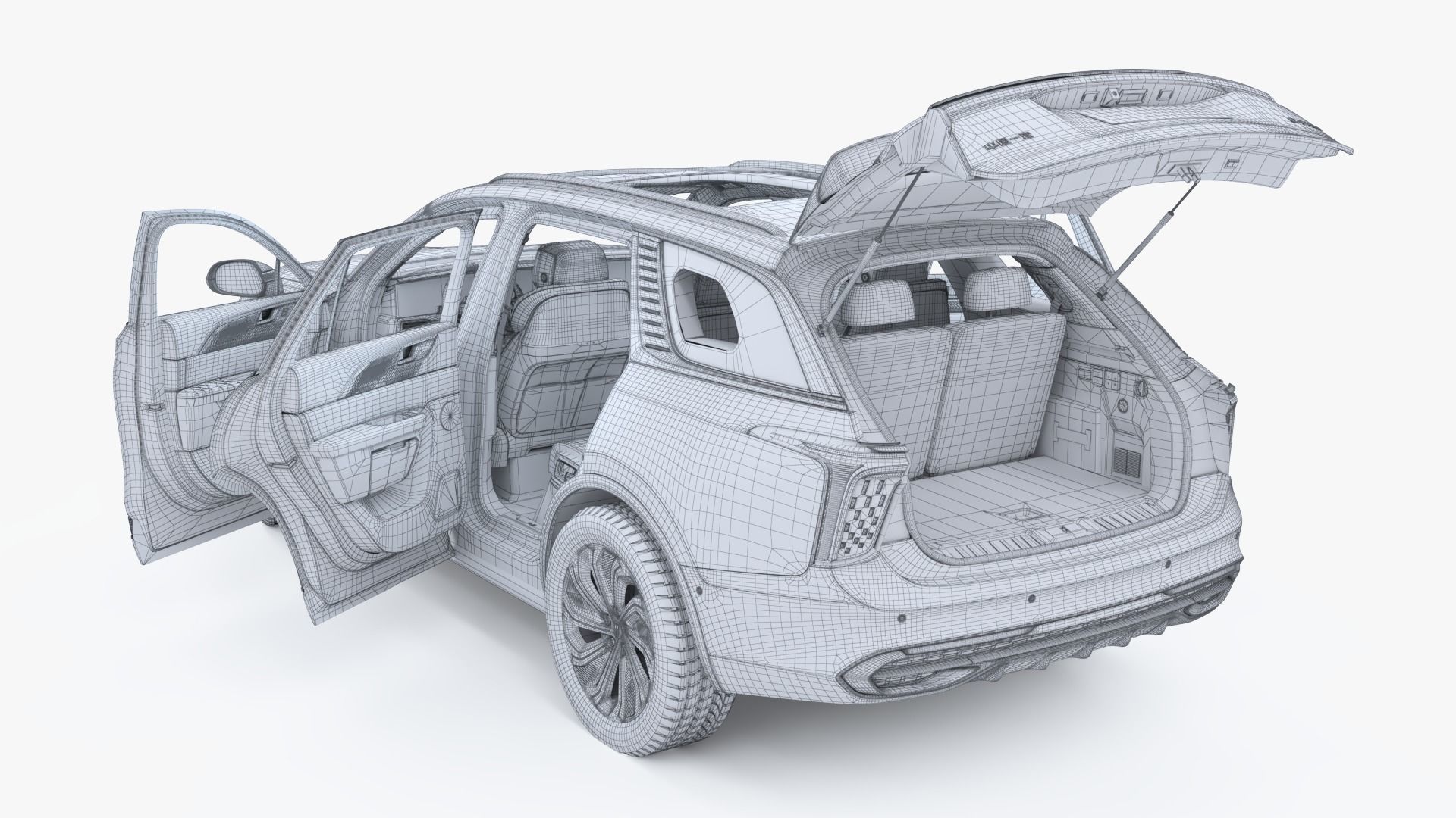 FAW Hongqi E-HS9 EV 2022 With interior 3D model_20