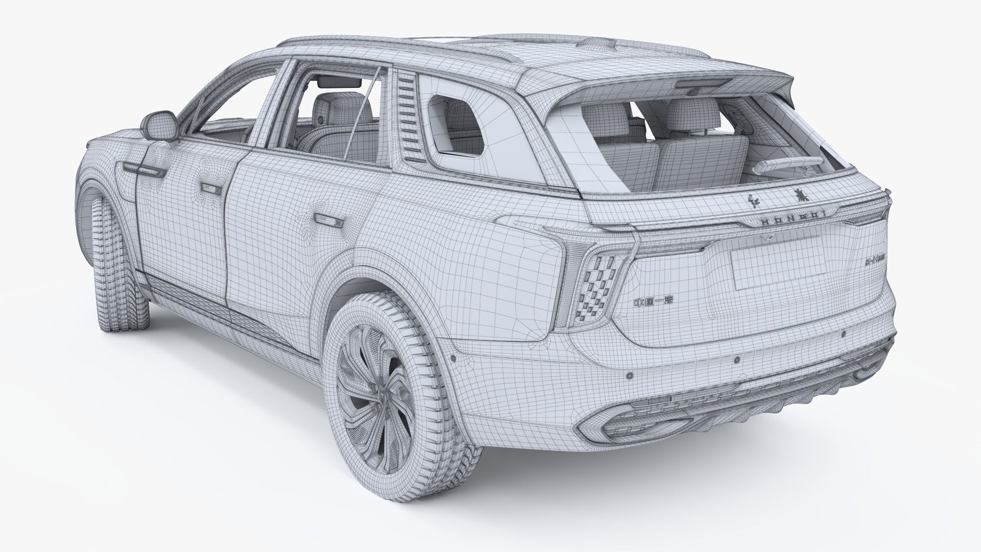 FAW Hongqi E-HS9 EV 2022 With interior 3D model_21