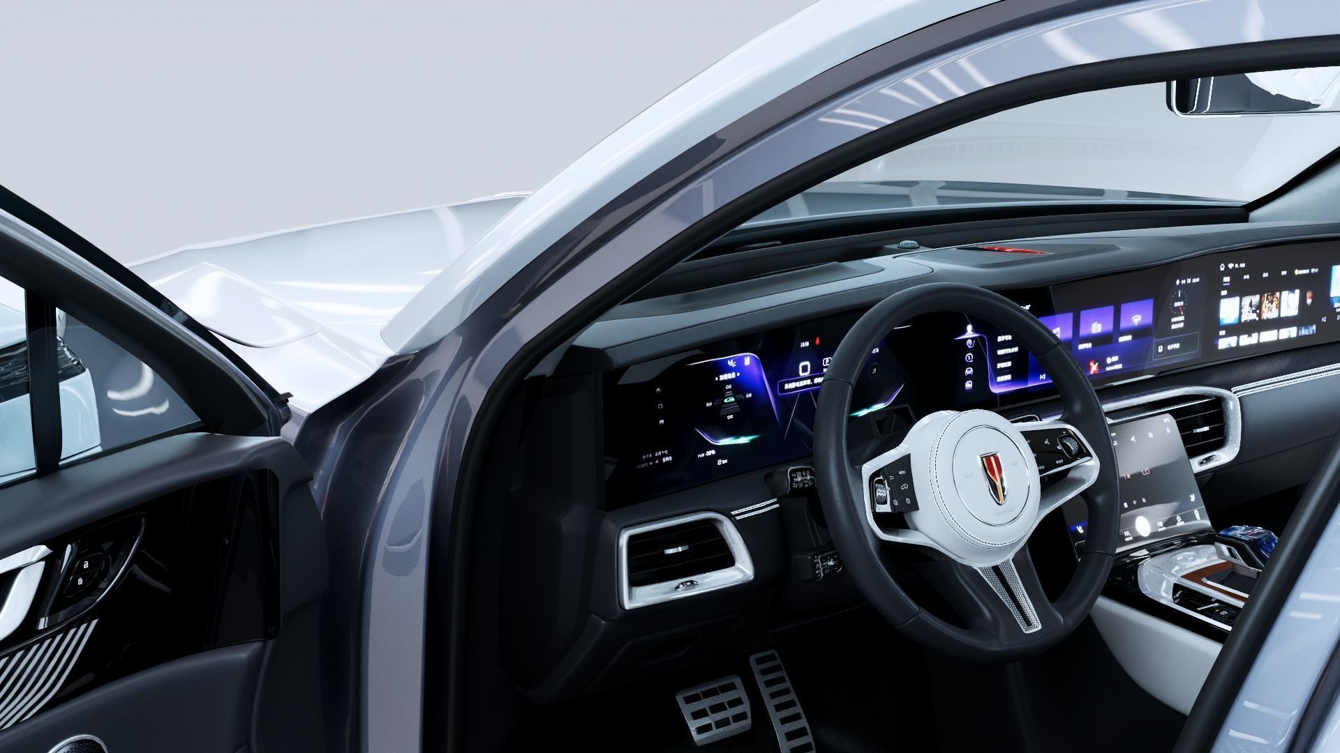 FAW Hongqi E-HS9 EV 2022 With interior 3D model_6