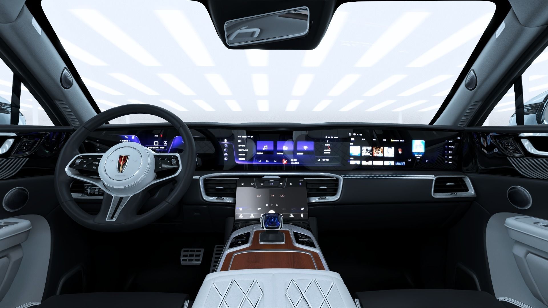 FAW Hongqi E-HS9 EV 2022 With interior 3D model_7