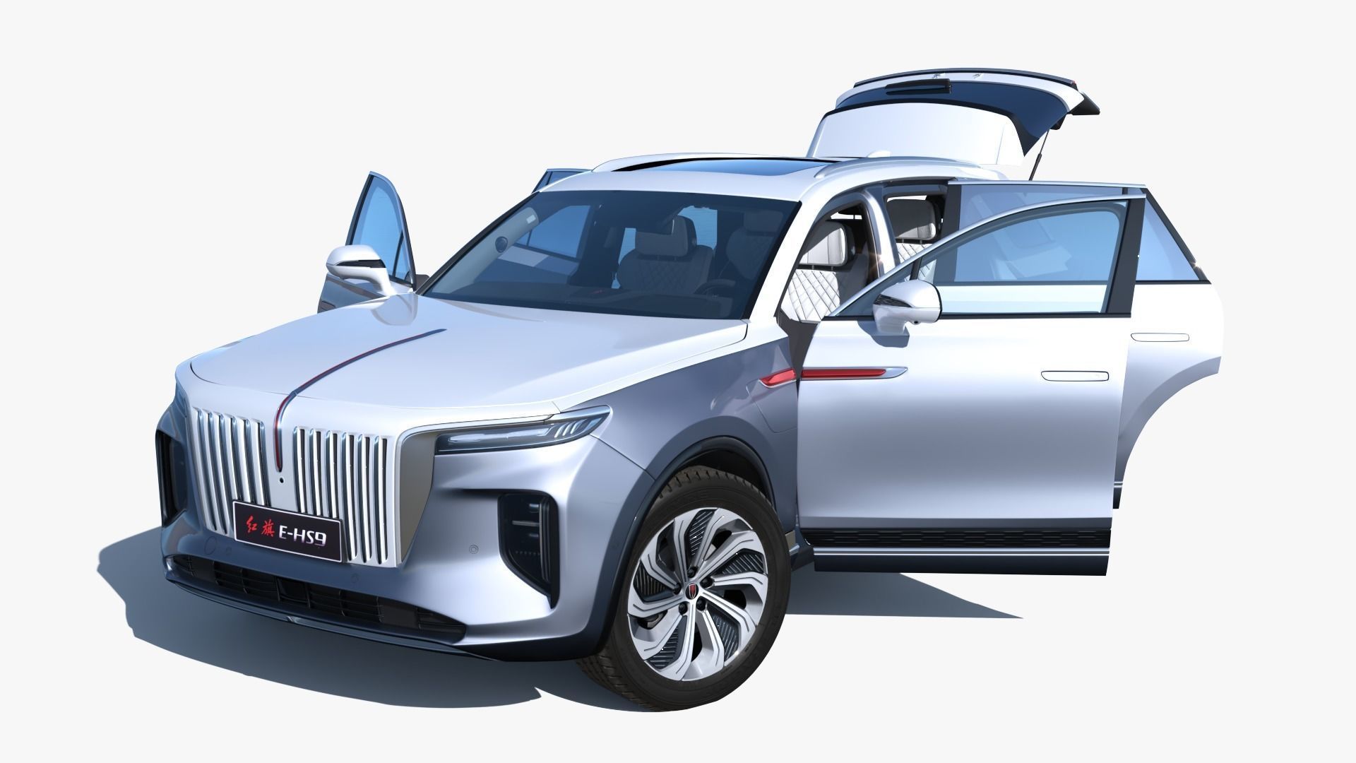 FAW Hongqi E-HS9 EV 2022 With interior 3D model_9