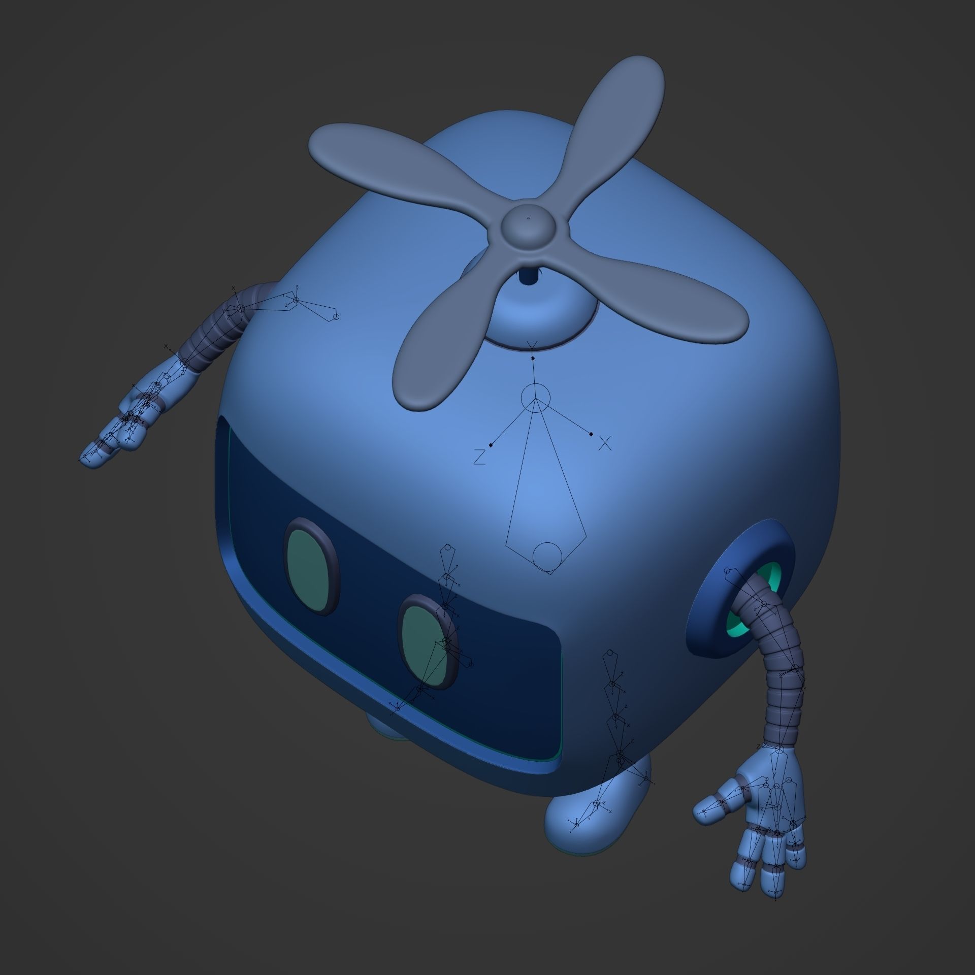 Cartoon Android Robot -- Rigged Low-poly 3D model_22