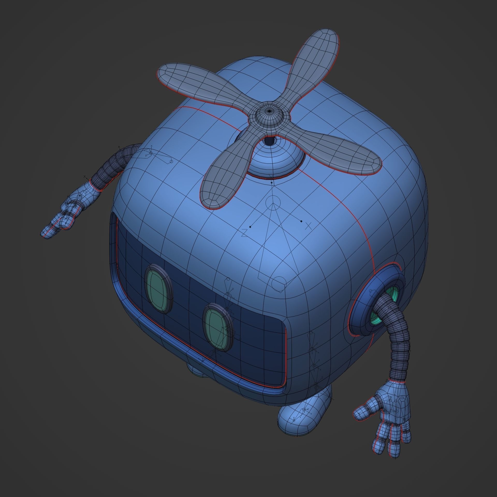 Cartoon Android Robot -- Rigged Low-poly 3D model_23