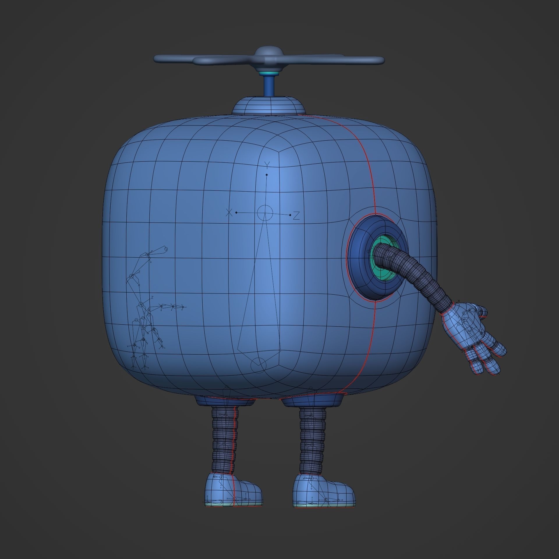 Cartoon Android Robot -- Rigged Low-poly 3D model_11