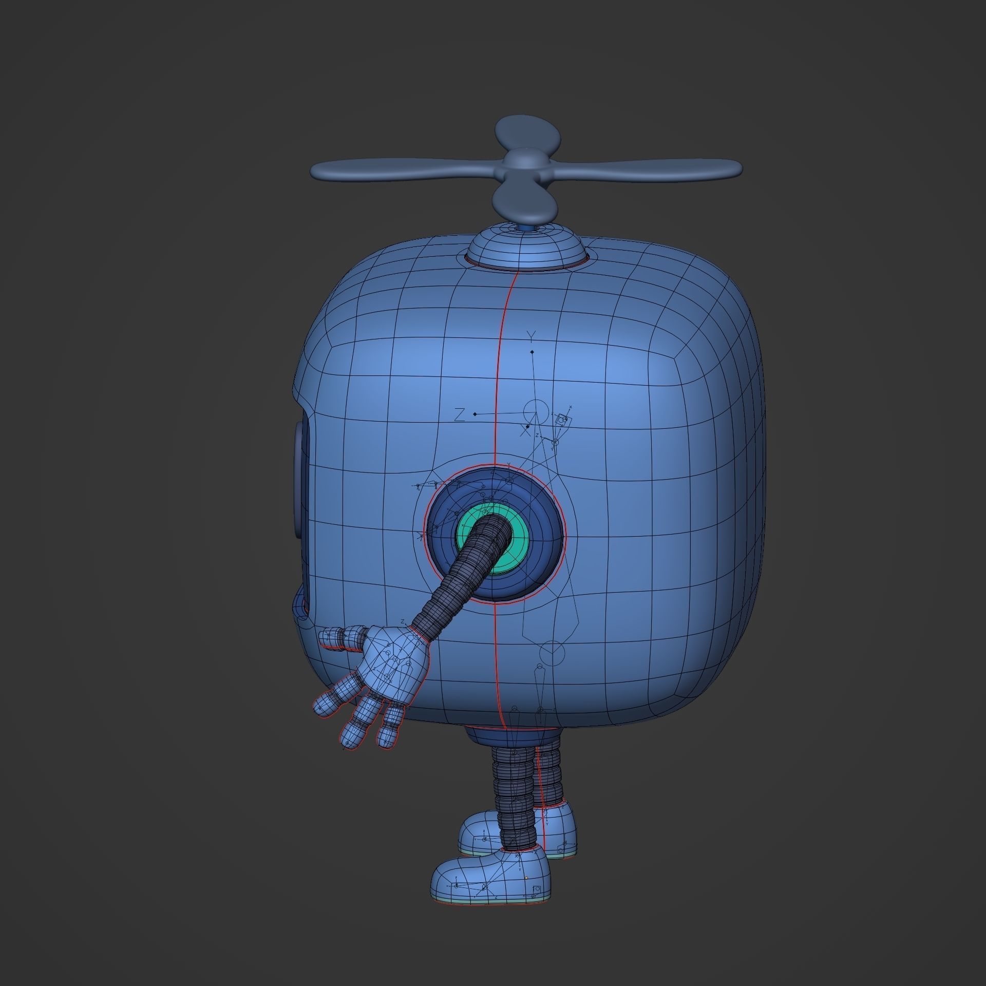 Cartoon Android Robot -- Rigged Low-poly 3D model_9