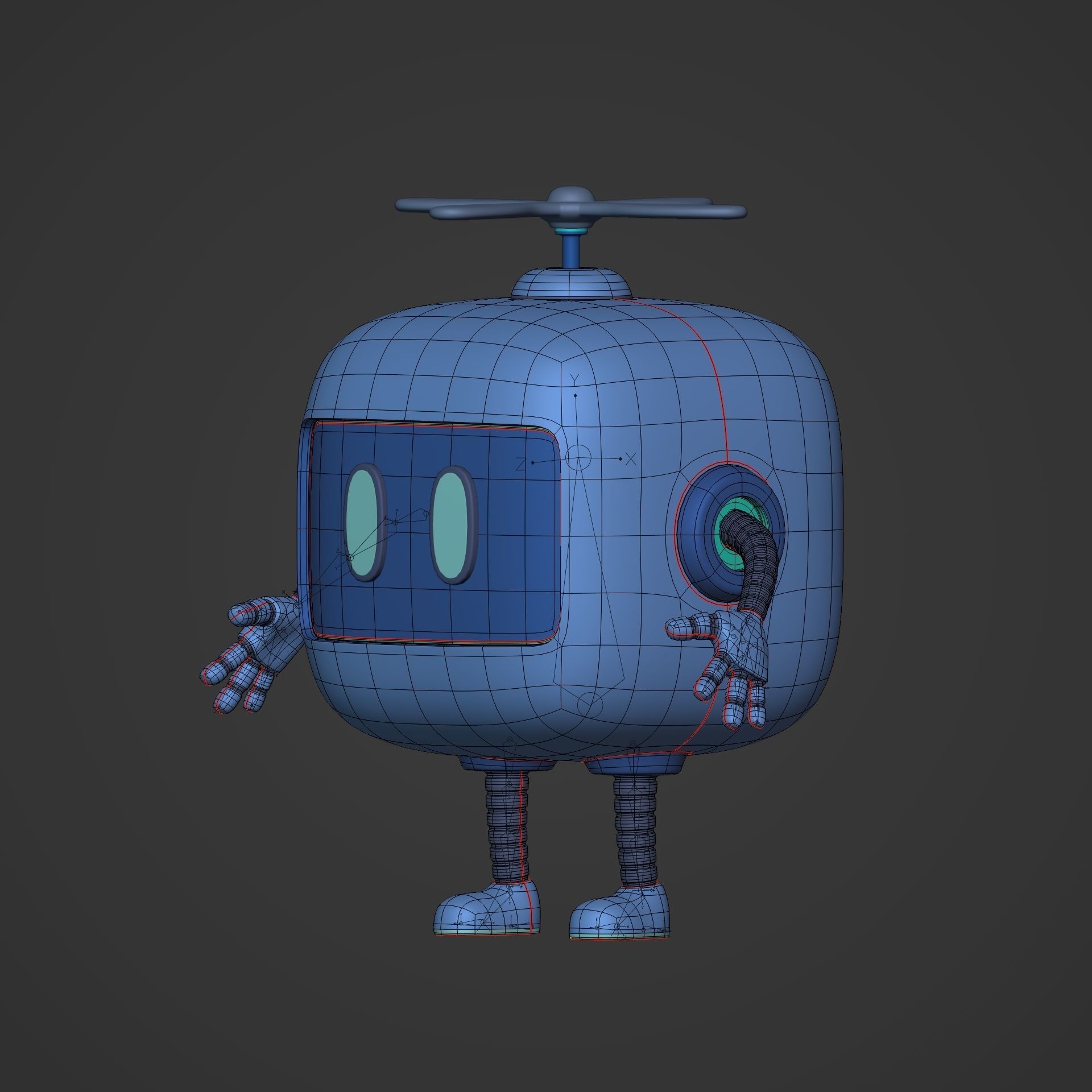 Cartoon Android Robot -- Rigged Low-poly 3D model_7