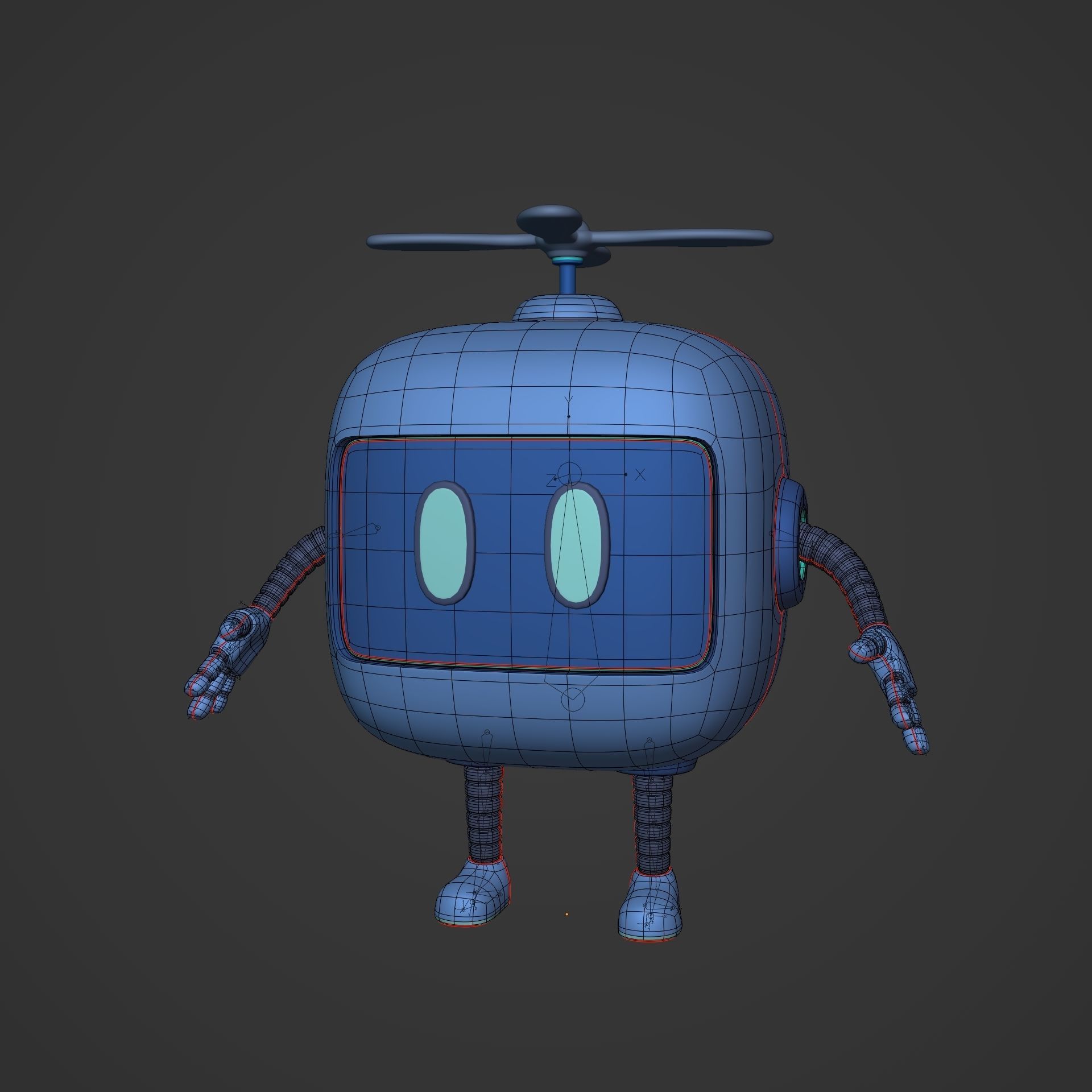 Cartoon Android Robot -- Rigged Low-poly 3D model_4