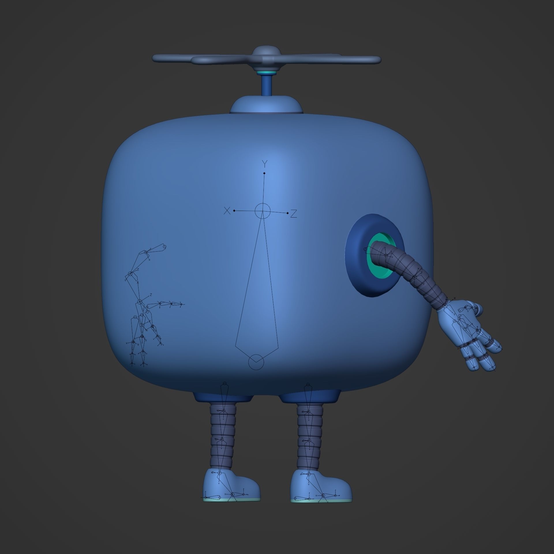Cartoon Android Robot -- Rigged Low-poly 3D model_10