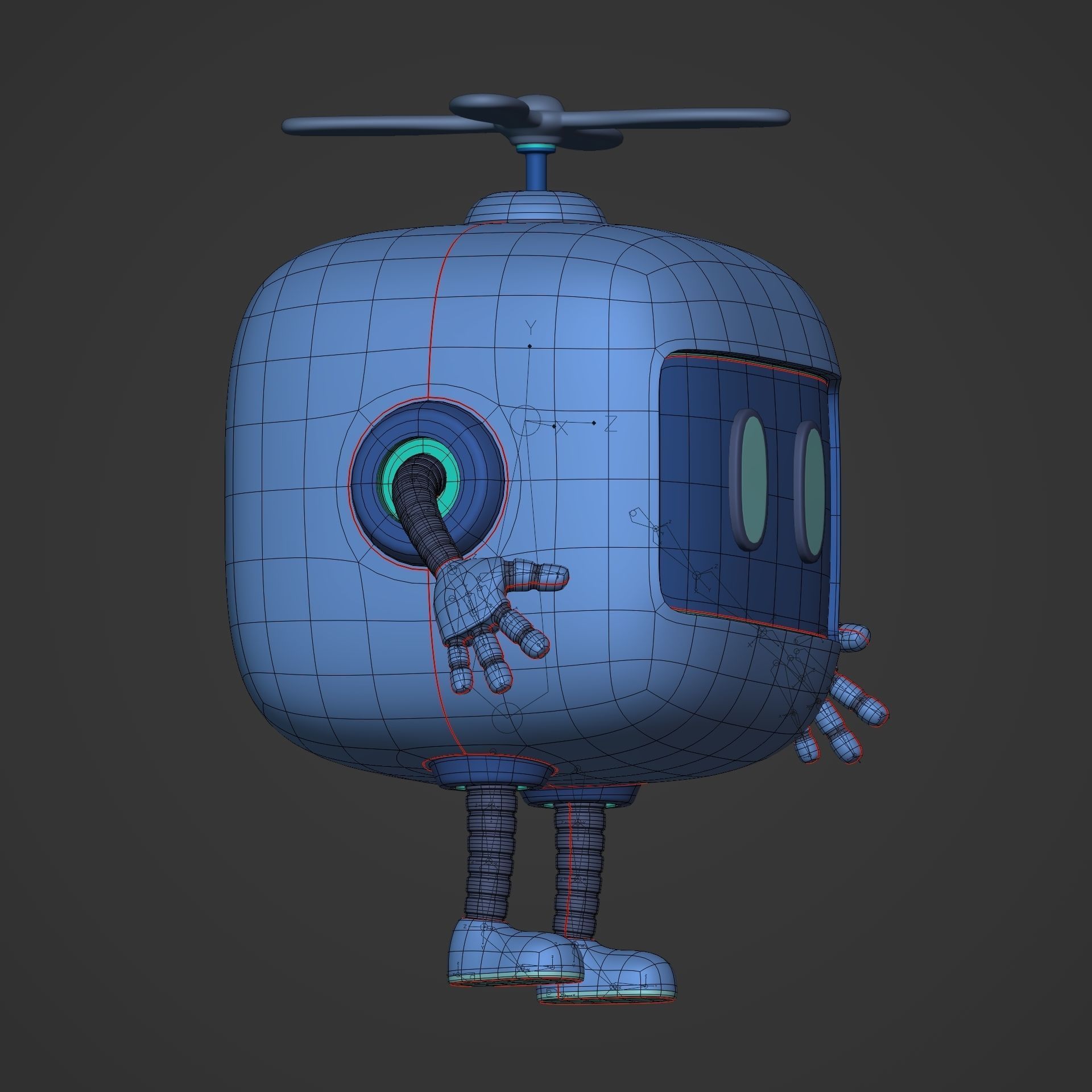 Cartoon Android Robot -- Rigged Low-poly 3D model_25