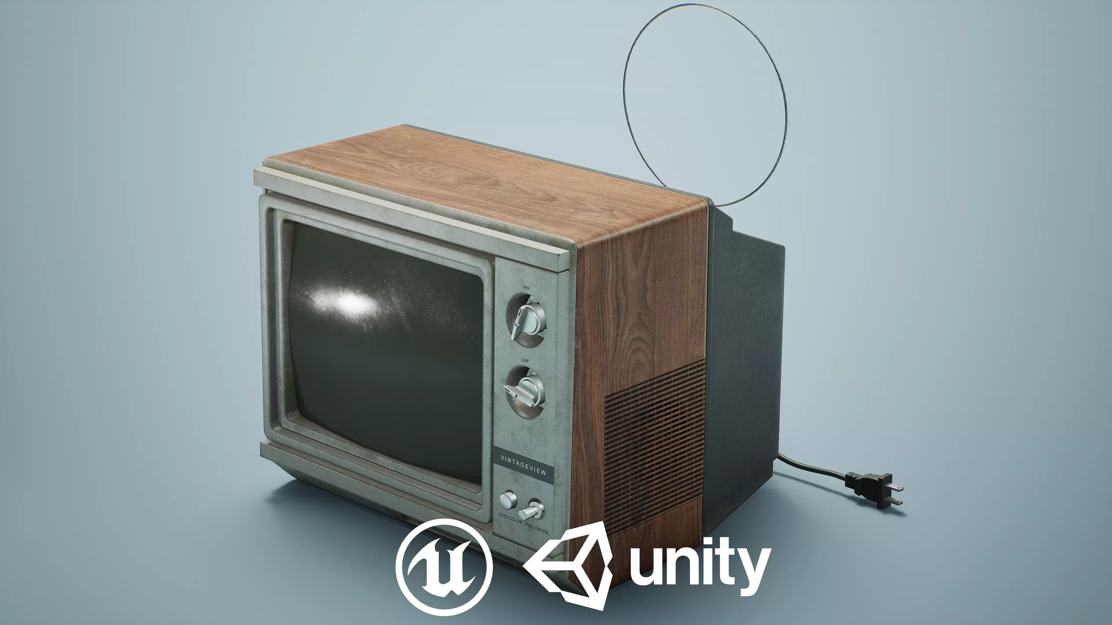 Vintage Portable CRT TV-PBR Game Ready Low-poly 3D model_0