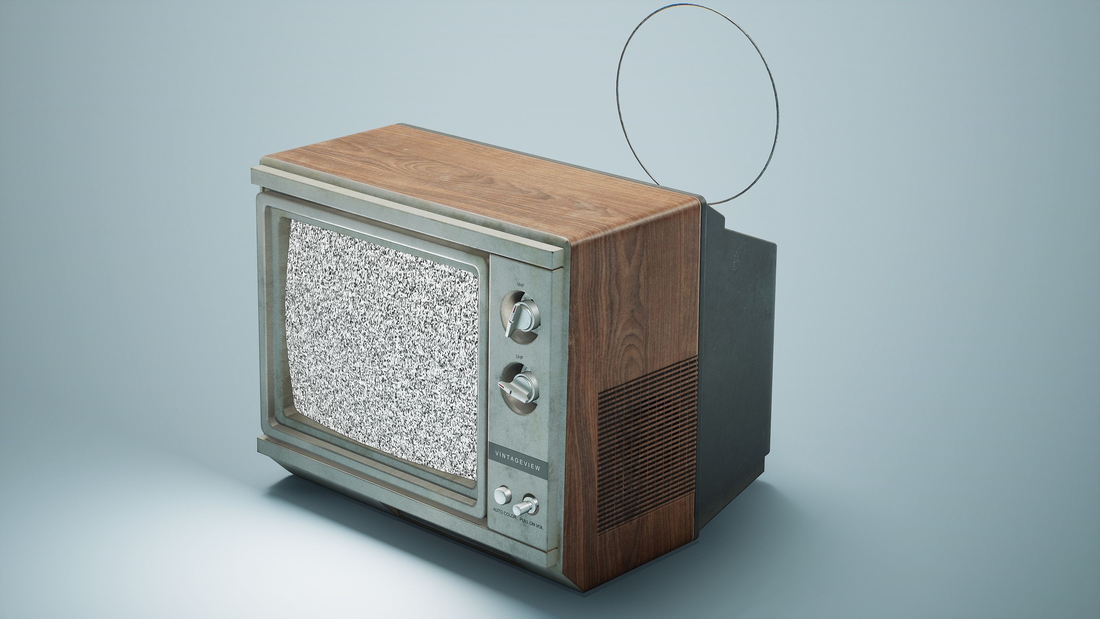 Vintage Portable CRT TV-PBR Game Ready Low-poly 3D model_3