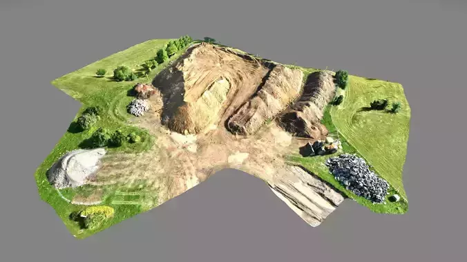 Vyskov construction site pile of soil