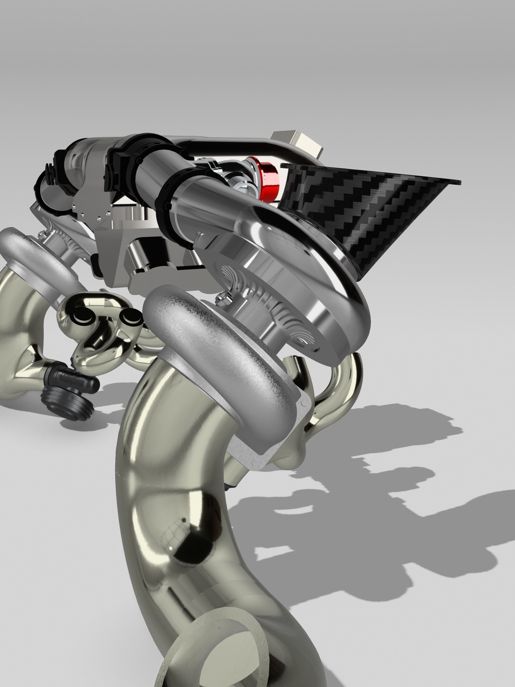 Pro Mod Twin Turbo N Intake Assembly 3D print model_4