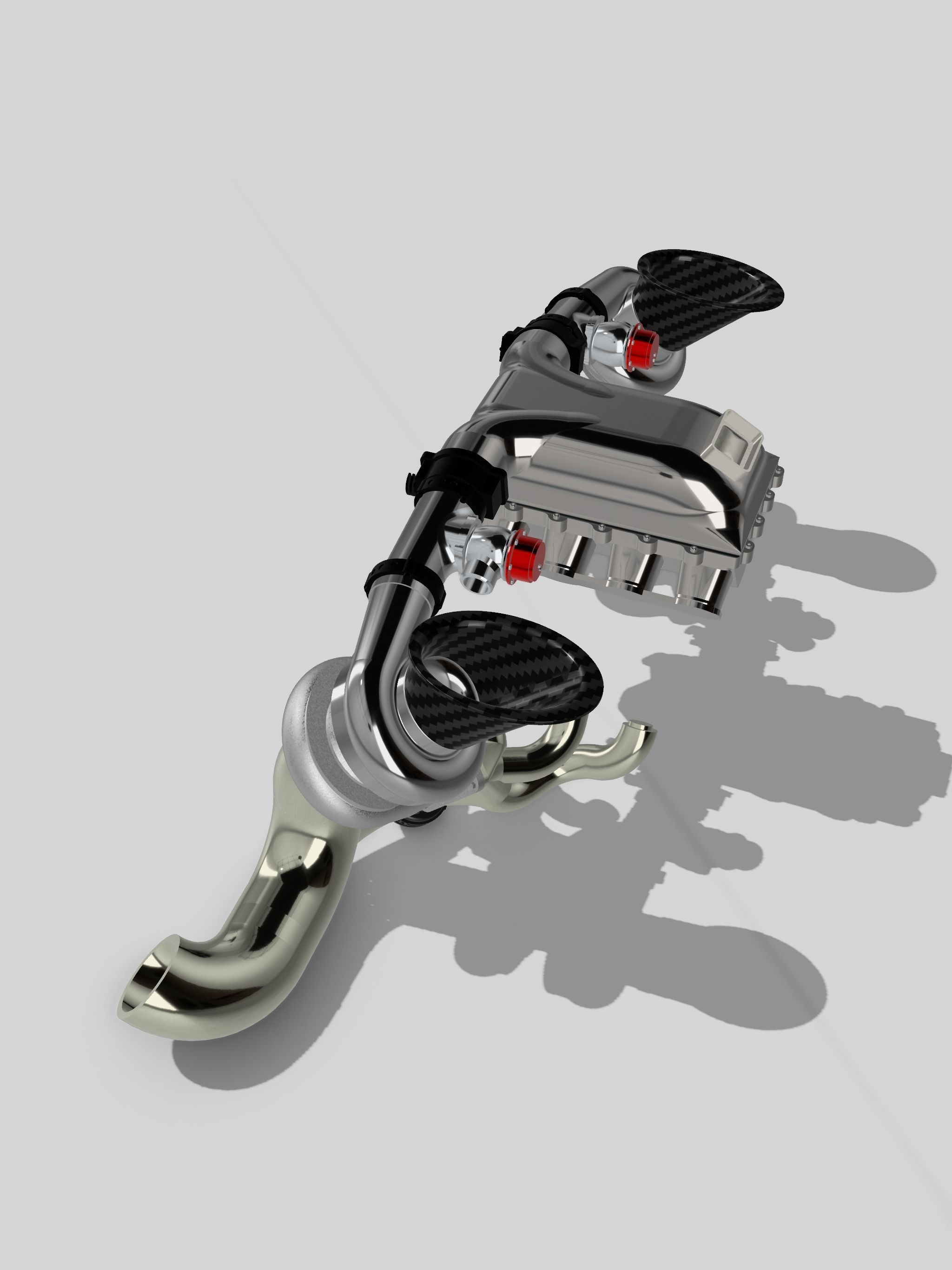 Pro Mod Twin Turbo N Intake Assembly 3D print model_1