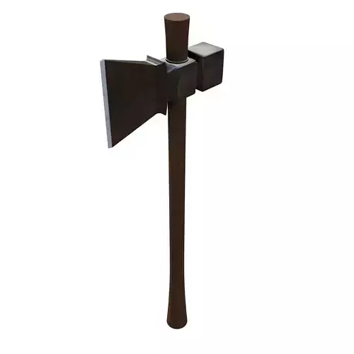 Rustic axe with wood handle Low-poly 3D model